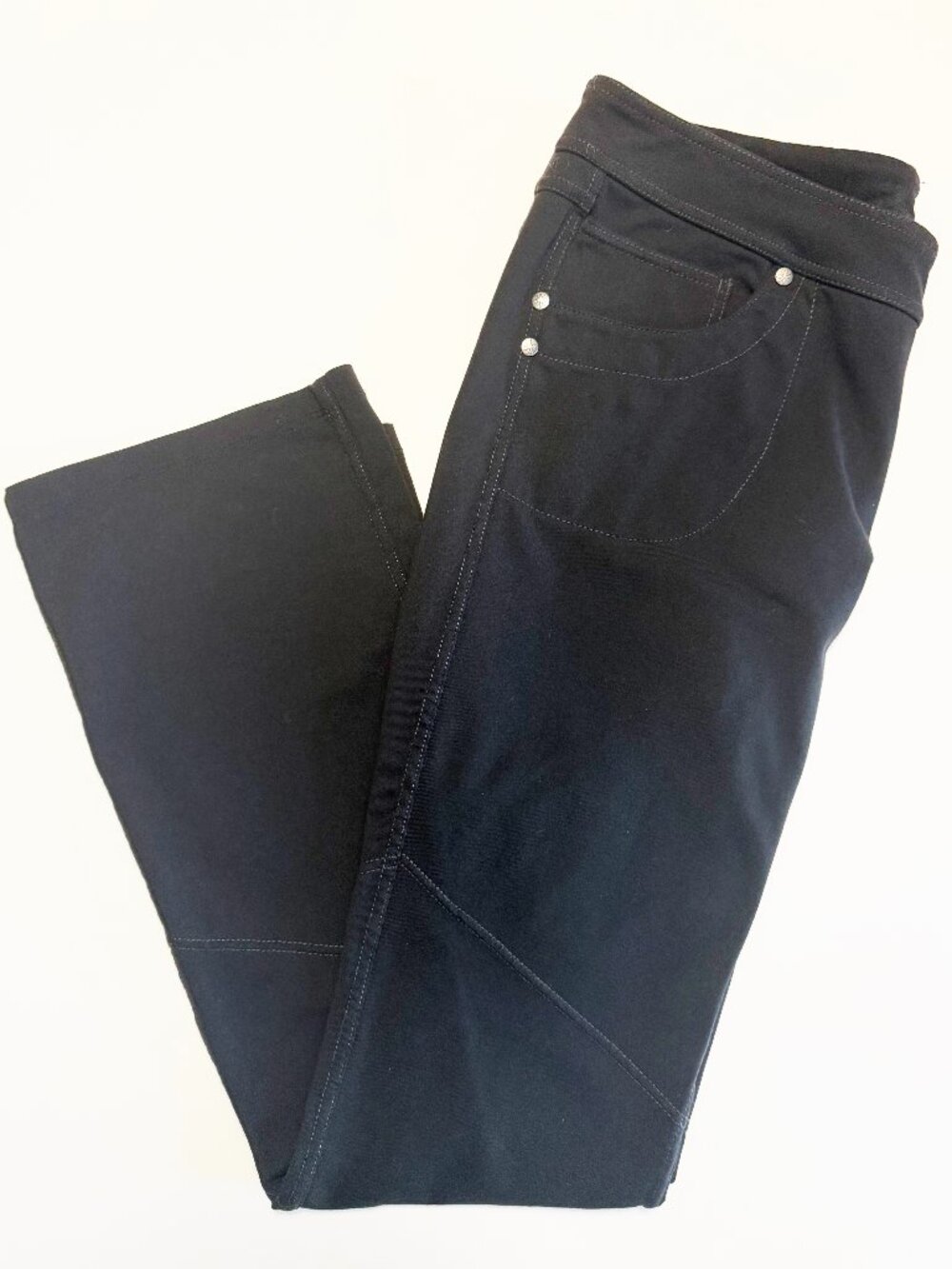 Athleta Black Bettona Classic Bootcut Pants Yoga Trousers Rivet Detail Size XL